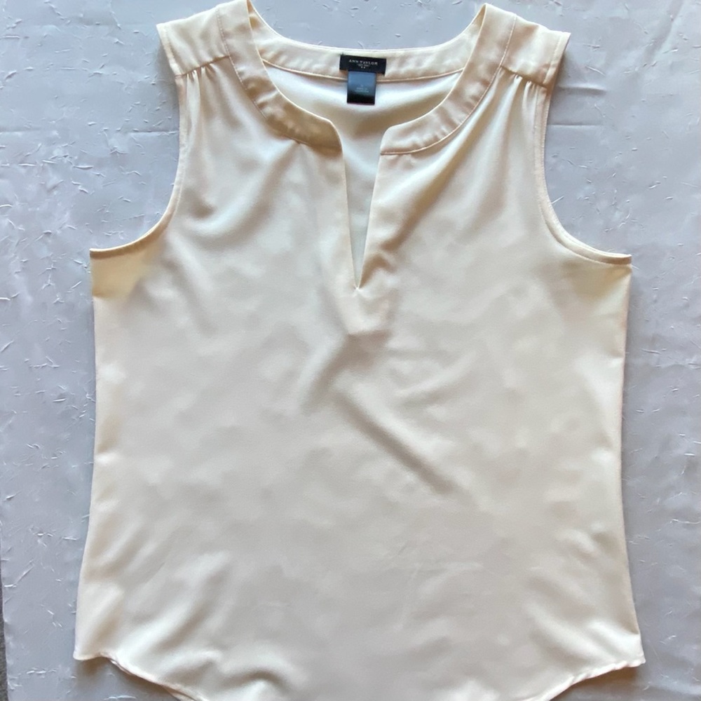 Ann Taylor Cream Blouse Size S